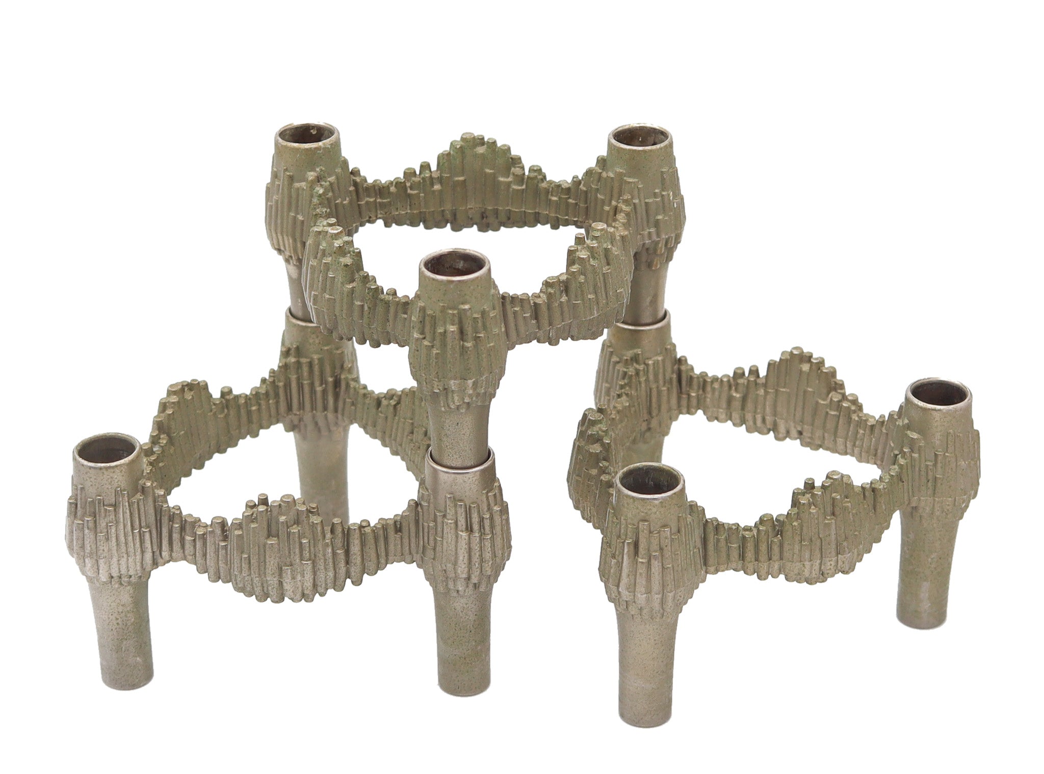 NAGEL QUIST 1960 Germany Set of 3 Stackable Candle-Holders by Caesar Stoffi