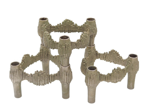 NAGEL QUIST 1960 Germany Set of 3 Stackable Candle-Holders by Caesar Stoffi