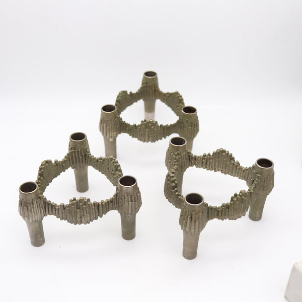 NAGEL QUIST 1960 Germany Set of 3 Stackable Candle-Holders by Caesar Stoffi
