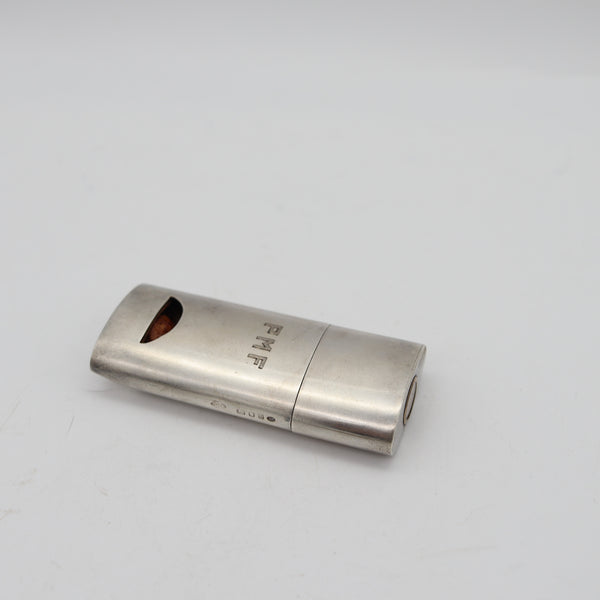 DUNHILL PARIS 1938 Art Deco Rare Multi Functional Lighter-Compass-Whistle In .925 Sterling Silver