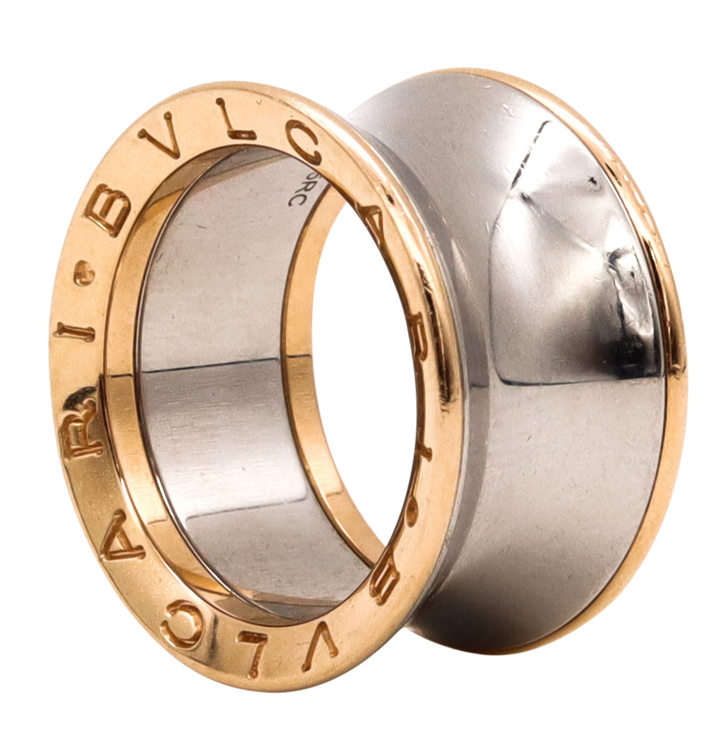 -Bvlgari Roma Anish Kapoor Sculptural B-Zero1 Ring in 18Kt Rose Gold and Steel