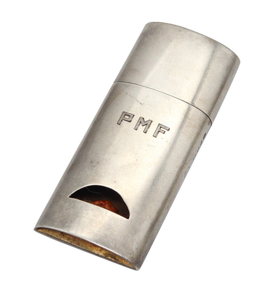 DUNHILL PARIS 1938 Art Deco Rare Multi Functional Lighter-Compass-Whistle In .925 Sterling Silver
