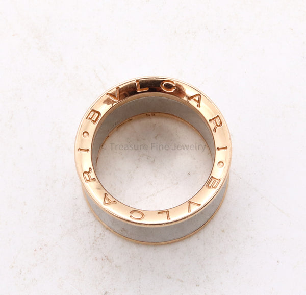 -Bvlgari Roma Anish Kapoor Sculptural B-Zero1 Ring in 18Kt Rose Gold and Steel