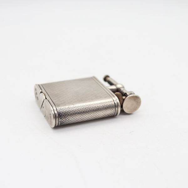 DUNHILL London 1926 Lift Arm Deco Pipe-Tamper B-Size Pocket Lighter In .925 Sterling Silver