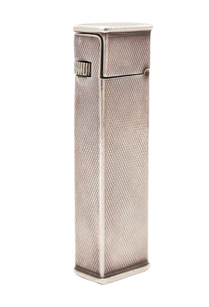 DUNHILL 1934 Crown Jubilee Cartier License Tall-Boy Pocket Lighter In Sterling Silver