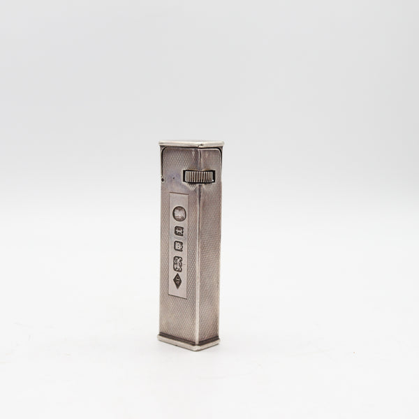 DUNHILL 1934 Crown Jubilee Cartier License Tall-Boy Pocket Lighter In Sterling Silver