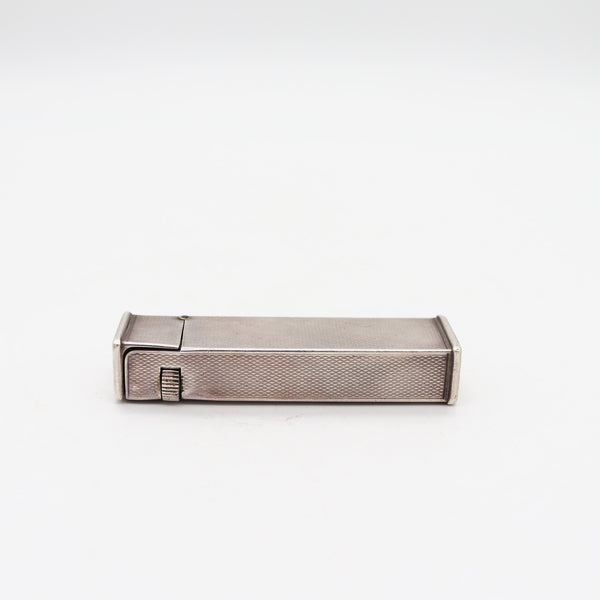 DUNHILL 1934 Crown Jubilee Cartier License Tall-Boy Pocket Lighter In Sterling Silver