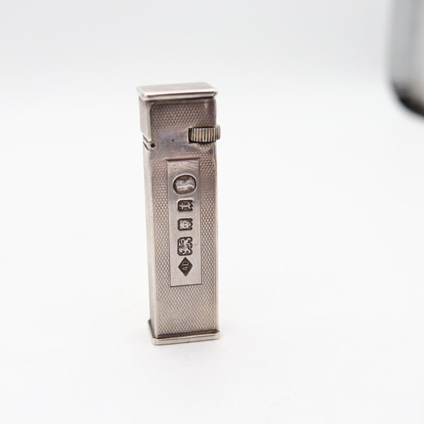 DUNHILL 1934 Crown Jubilee Cartier License Tall-Boy Pocket Lighter In Sterling Silver