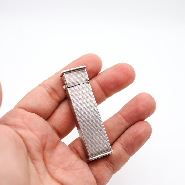 DUNHILL 1934 Crown Jubilee Cartier License Tall-Boy Pocket Lighter In Sterling Silver