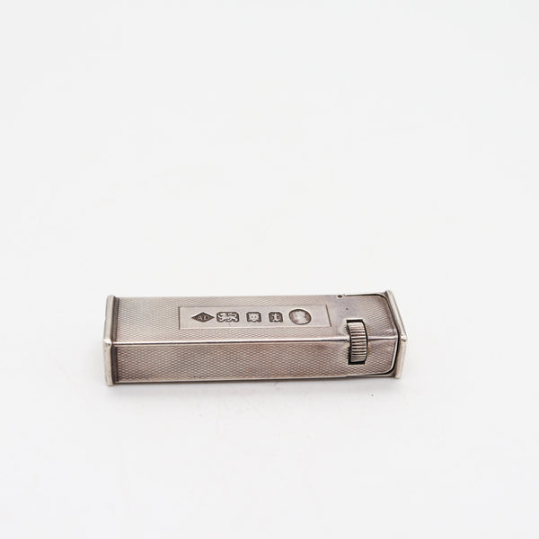 DUNHILL 1934 Crown Jubilee Cartier License Tall-Boy Pocket Lighter In Sterling Silver