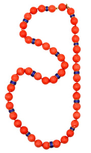 -David Webb 1960 Mediterranean Coral Necklace In 18Kt Yellow Gold And Enamel