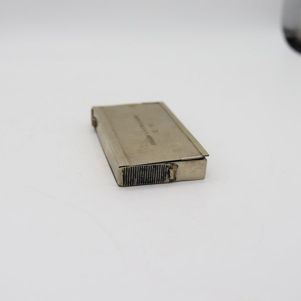 FRENCH 1920 Art-Deco Industrialism Fusee Striker-Lighter Mechanical Box In Plated Bronze