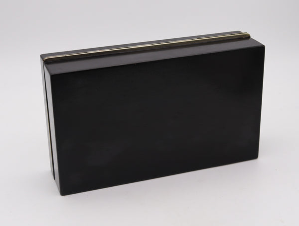 JAPANESE 1900 Meiji Period Rare Namiki Desk Rectangular Box In Gilt Metal & Cedar