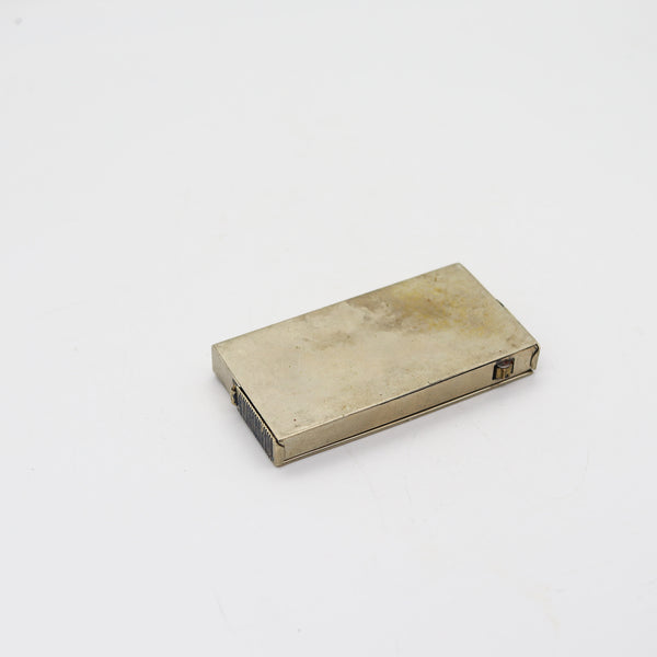 FRENCH 1920 Art-Deco Industrialism Fusee Striker-Lighter Mechanical Box In Plated Bronze