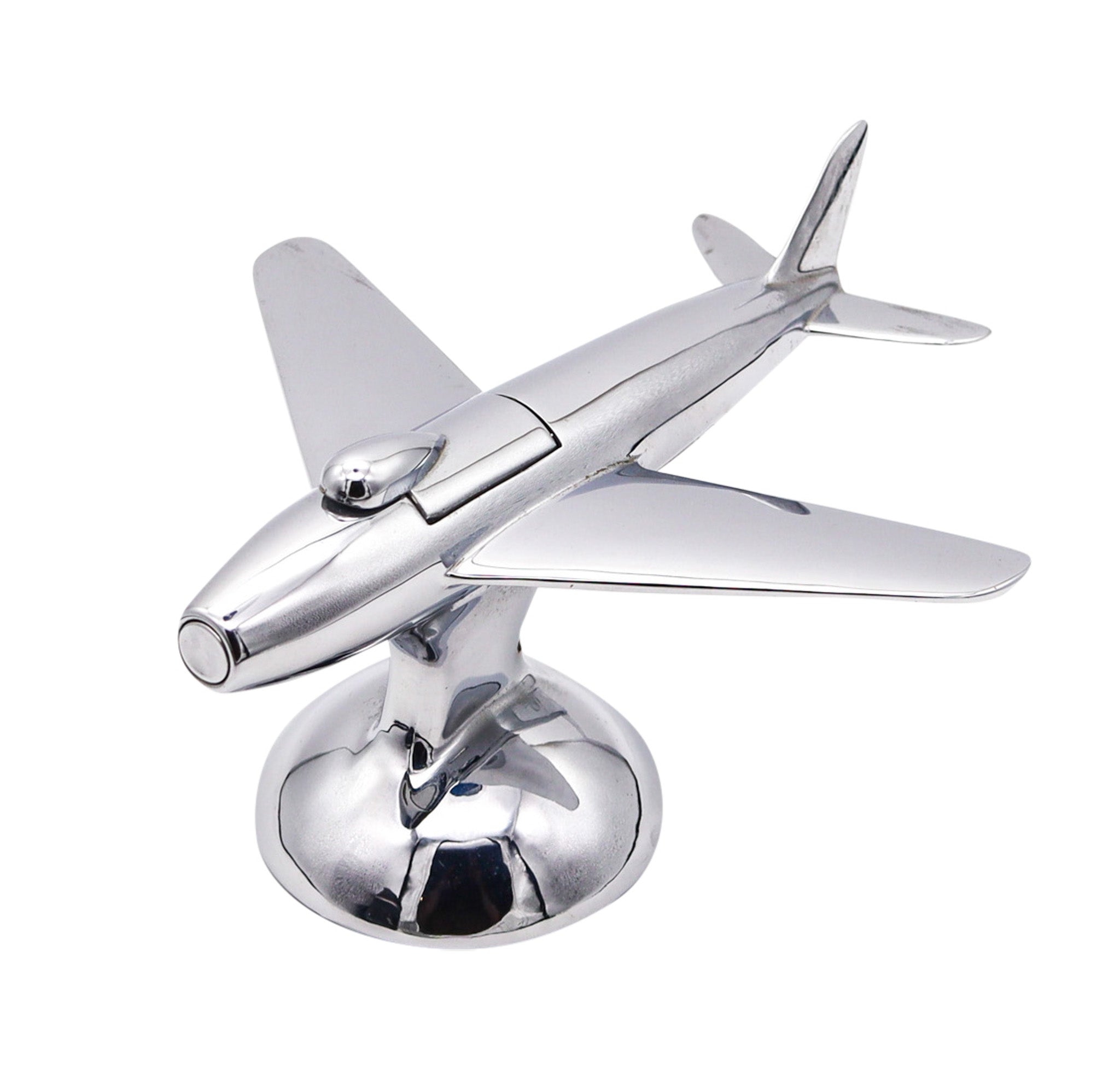 DUNHILL London 1954 Jet Aircraft F-86 Table Desk Lighter In Polished Chrome