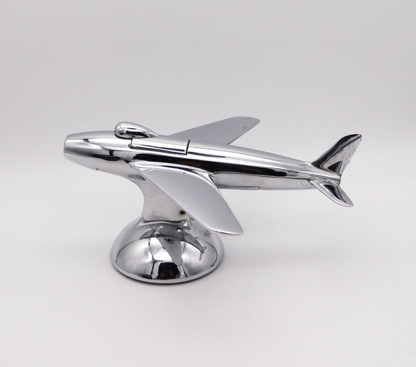 DUNHILL London 1954 Jet Aircraft F-86 Table Desk Lighter In Polished Chrome