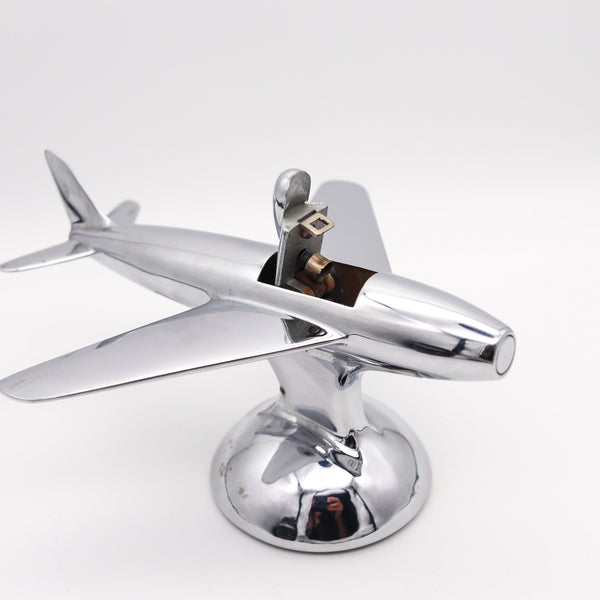 DUNHILL London 1954 Jet Aircraft F-86 Table Desk Lighter In Polished Chrome