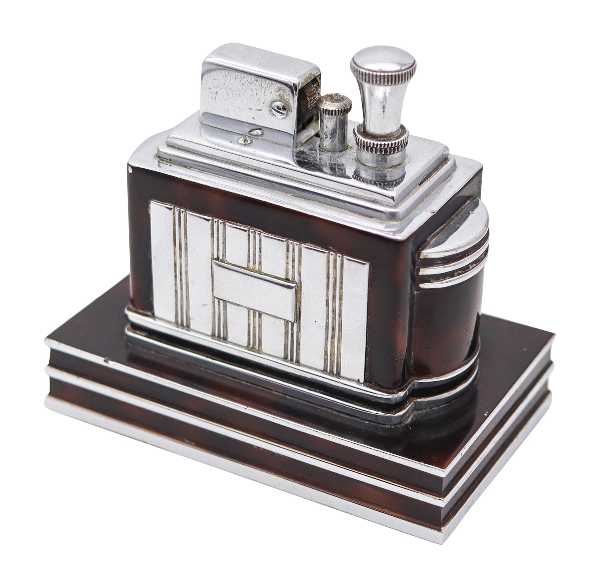 RONSON 1938 Art Deco Machine Age Lacquered Deluxe Classic Touch Tip Lighter