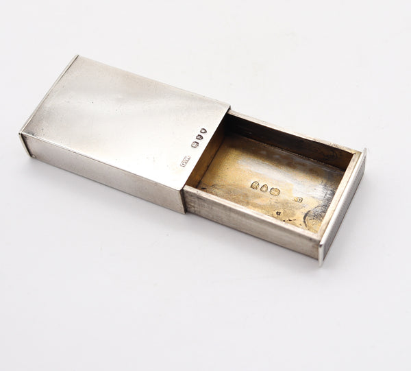 GEORGE WILKINSON 1890 London Mechanical Vesta Matches Box In .925 Sterling