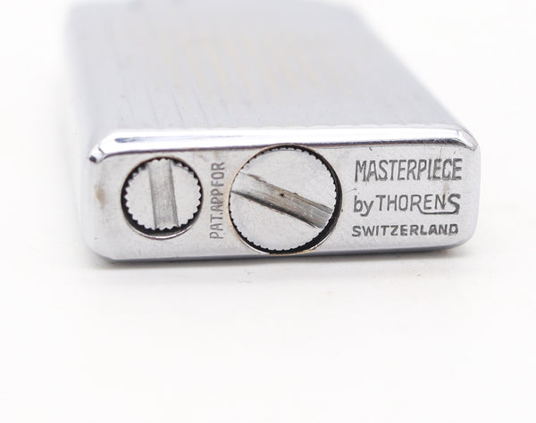 THORENS 1953 Masterpiece Pocket Petrol Lighter In Polished Chromed Steel