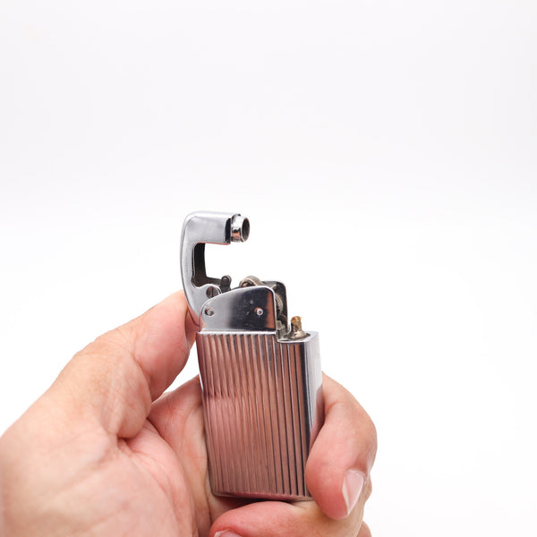 THORENS 1953 Masterpiece Pocket Petrol Lighter In Polished Chromed Steel