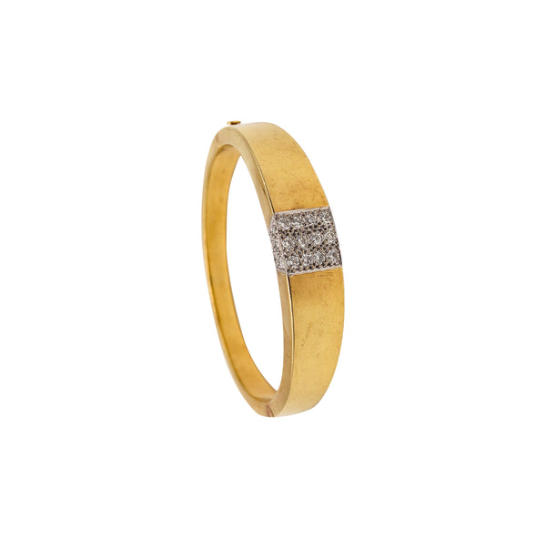 -Cartier 1970 Roger Lucas Bangle Bracelet In 18Kt Yellow Gold With 1.76 Ctw In Diamonds