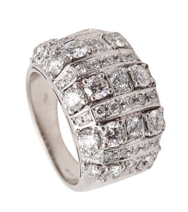 BVLGARI Modernist Cocktail Ring In 18Kt White Gold With 4.16 Ctw Diamonds