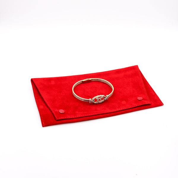 -Cartier London Vintage Trinity Bangle Bracelet In 18Kt Gold With VS Diamonds
