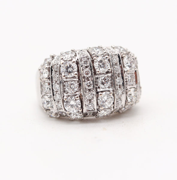BVLGARI Modernist Cocktail Ring In 18Kt White Gold With 4.16 Ctw Diamonds