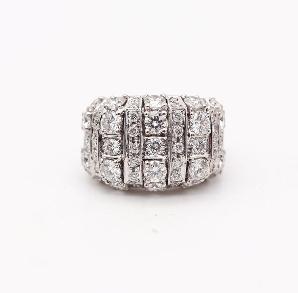 BVLGARI Modernist Cocktail Ring In 18Kt White Gold With 4.16 Ctw Diamonds