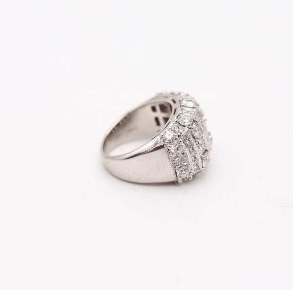 BVLGARI Modernist Cocktail Ring In 18Kt White Gold With 4.16 Ctw Diamonds