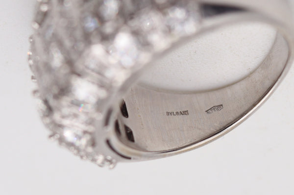 BVLGARI Modernist Cocktail Ring In 18Kt White Gold With 4.16 Ctw Diamonds