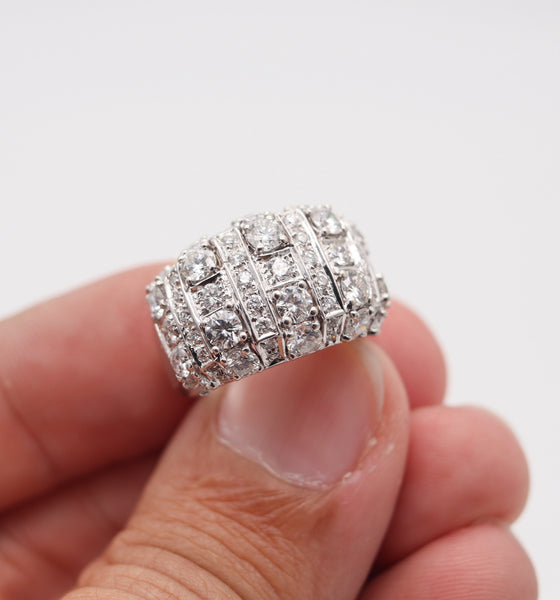 BVLGARI Modernist Cocktail Ring In 18Kt White Gold With 4.16 Ctw Diamonds