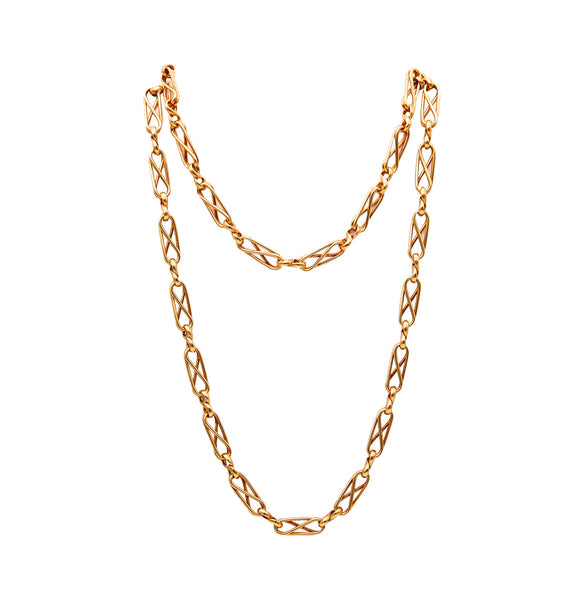 -Cartier Paris 1960 George L'Enfant Very Rare Geometric Chain In 18Kt Yellow Gold