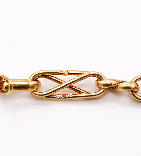 -Cartier Paris 1960 George L'Enfant Very Rare Geometric Chain In 18Kt Yellow Gold