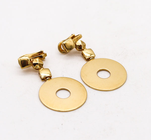 -Bvlgari Roma 1970 Geometric Pair Of Dangle Drop Earrings In 18Kt Yellow Gold