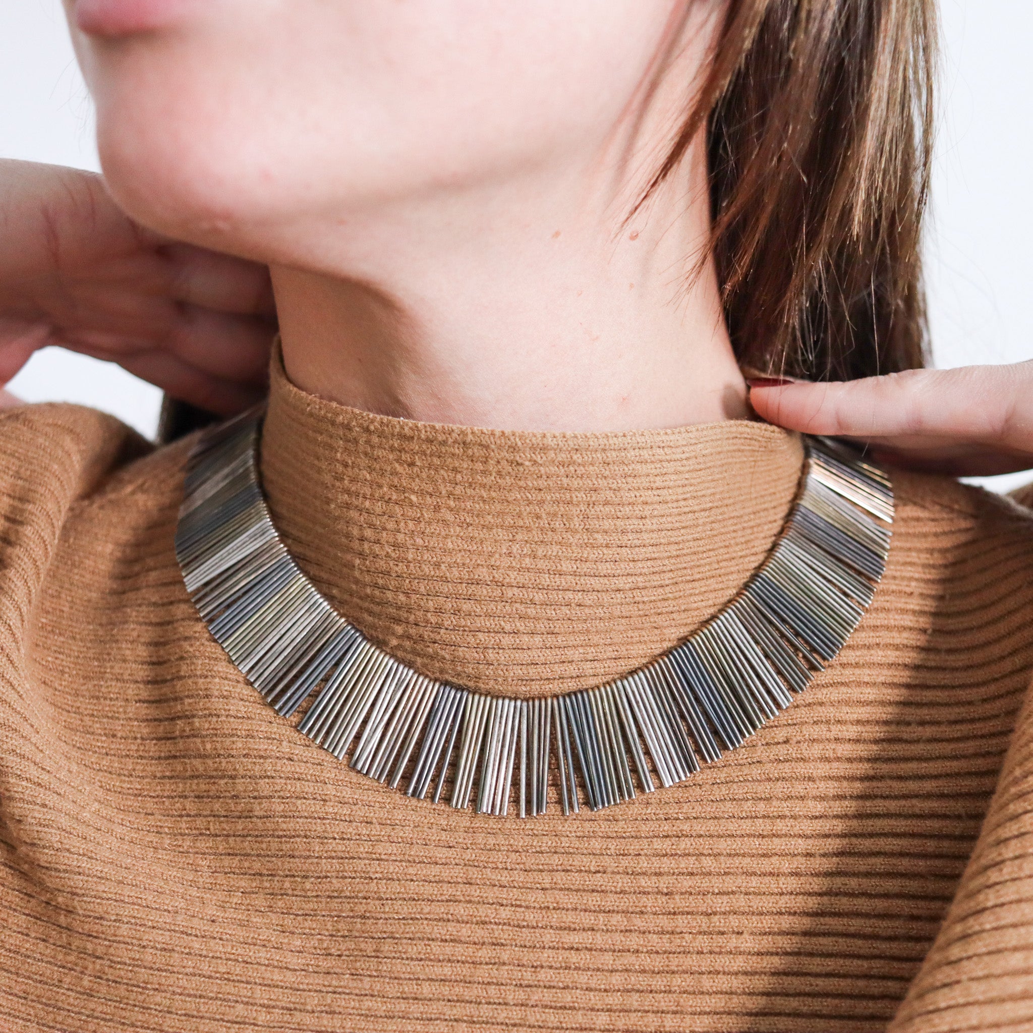 Eigil Jensen For Anton Michelsen 1960 Denmark Fringe Necklace In