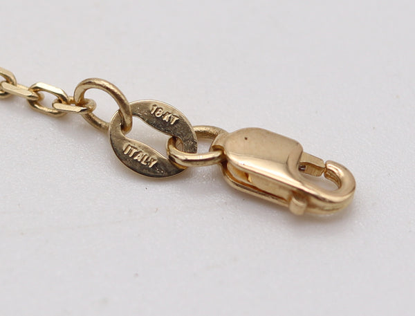 CHARMS BRACELET 1960 Italian Modernist 7 Charms Bracelet In 18Kt Yellow Gold