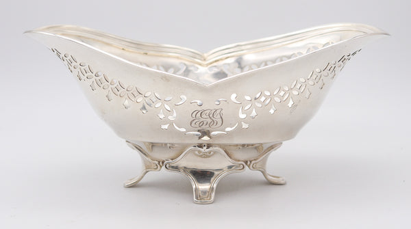TIFFANY & CO. 1907 John C. Moore Four-Legged Nut Dish In .925 Sterling Silver