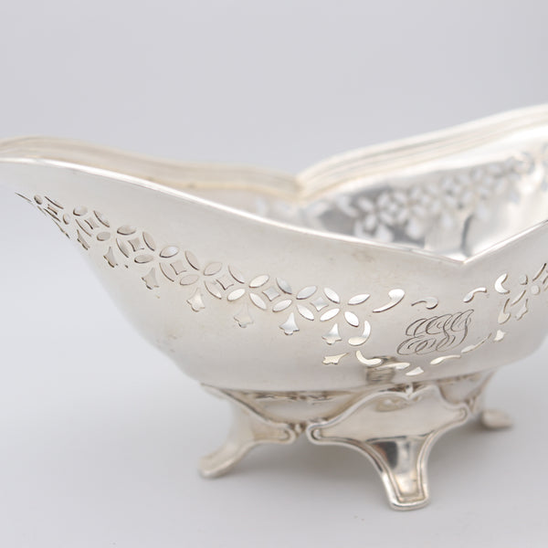 TIFFANY & CO. 1907 John C. Moore Four-Legged Nut Dish In .925 Sterling Silver