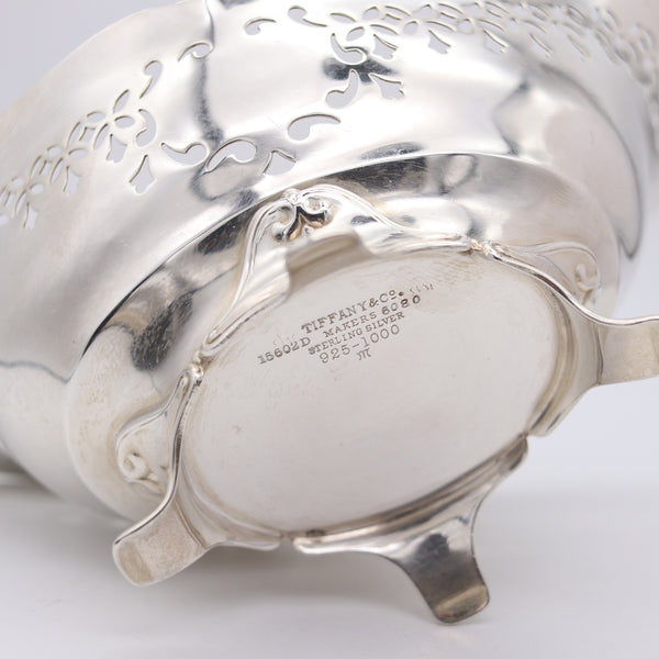 TIFFANY & CO. 1907 John C. Moore Four-Legged Nut Dish In .925 Sterling Silver