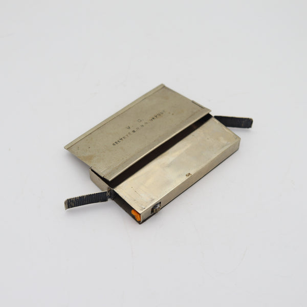 FRENCH 1920 Art-Deco Industrialism Fusee Striker-Lighter Mechanical Box In Plated Bronze