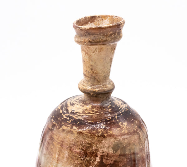Roman 100 400 AD Ancient Greenish Glass Swirled Sprinkler Flask