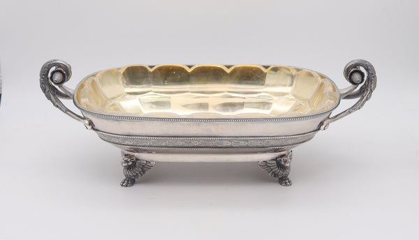 J.E. CALDWELL 1870 By George B. Sharp Neo-Gothic Etruscan Server Tray .925 Sterling