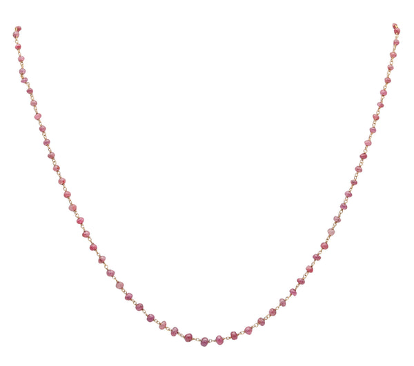 ITALIAN Modernist Graduated Beads Necklace In 14Kt Yellow Gold With 86 Cabochons Cuts Rubies