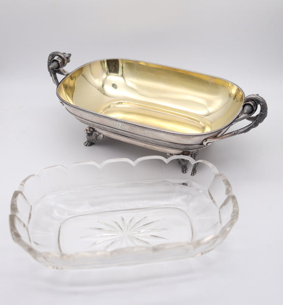 J.E. CALDWELL 1870 By George B. Sharp Neo-Gothic Etruscan Server Tray .925 Sterling
