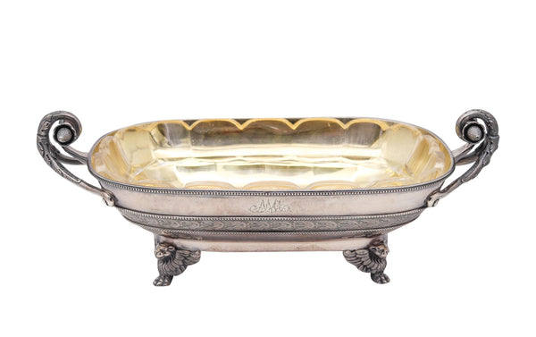 J.E. CALDWELL 1870 By George B. Sharp Neo-Gothic Etruscan Server Tray .925 Sterling