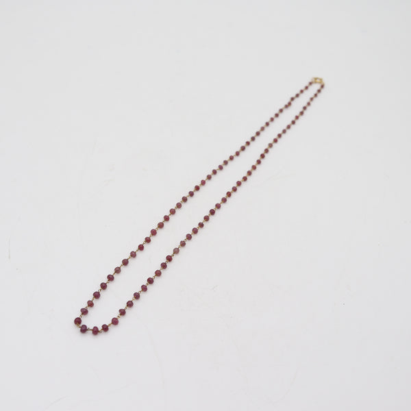 ITALIAN Modernist Graduated Beads Necklace In 14Kt Yellow Gold With 86 Cabochons Cuts Rubies