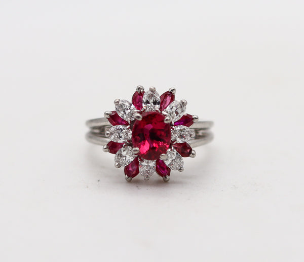 -Oscar Heyman Cocktail Ring In 18Kt Gold With 2.62 Ctw In Diamonds And Rubies