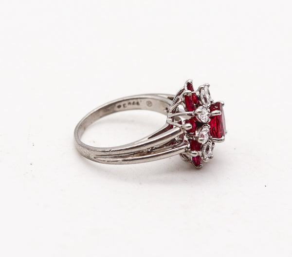 -Oscar Heyman Cocktail Ring In 18Kt Gold With 2.62 Ctw In Diamonds And Rubies